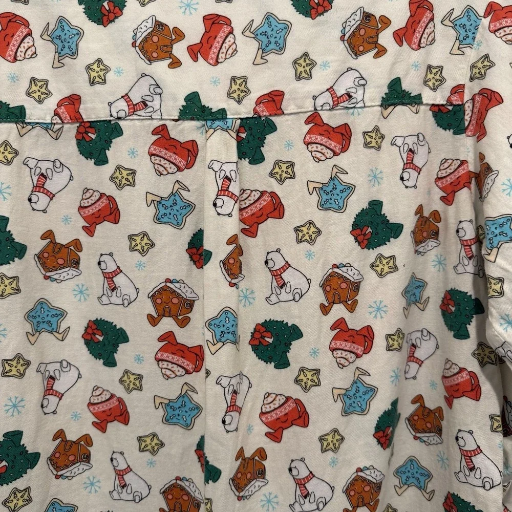 Wondershop Women's S 2-pc Set Pajama Set Pant Star Cocoa Bear Wreath Winter - Picture 4 of 11